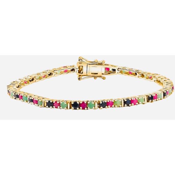 Karis Emerald, Ruby, and Sapphire Bracelet 7.25”, Real, Natural stones 6 ctw - Picture 5 of 5